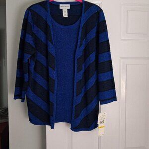 NWT Alfred Dunner Chevron Stripe Pullover Sweater - Medium